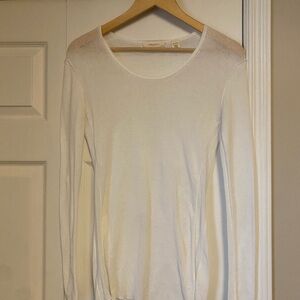 Inhabit White Long Sleeve Layering Top